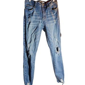 dark distressed skinny ankle jeans, Celebrity Pink, the rider, women's size 5